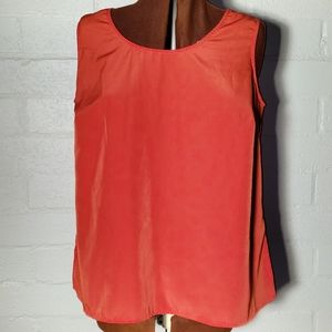 Roaman's orange red sleeveless polyester tank 16W…